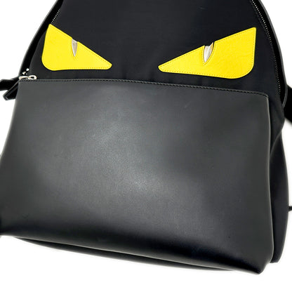 FENDI フェンディ リュック バグズアイ ブラック 7VZ012 ナイロン メンズ 【中古】