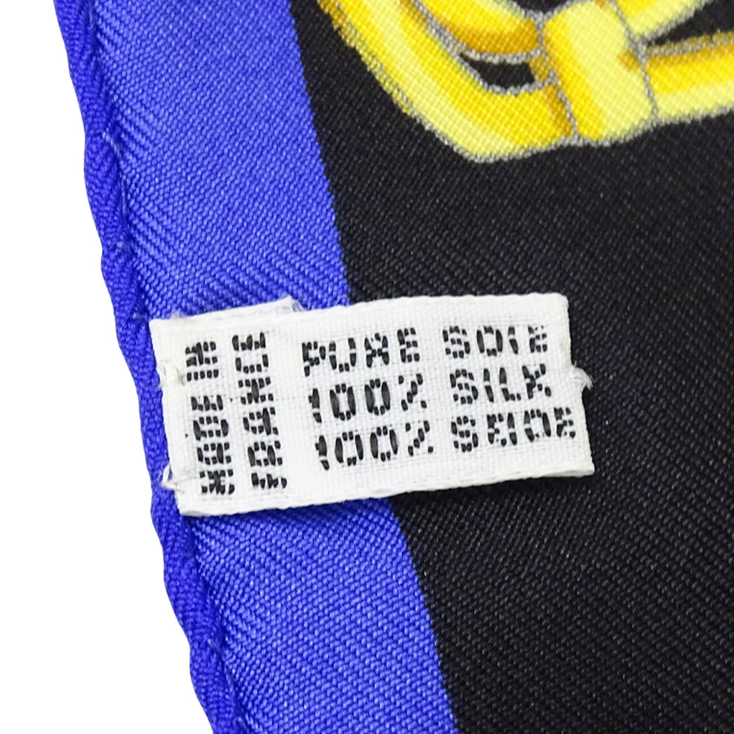 CELINE セリーヌ スカーフ ブルー シルク レディース 【中古】