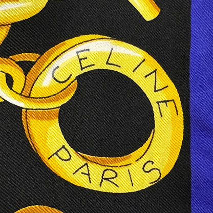 CELINE セリーヌ スカーフ ブルー シルク レディース 【中古】