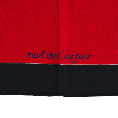 Cartier カルティエ スカーフ パンテール マスト ソリテール ボルドー ブラック シルク レディース 【中古】