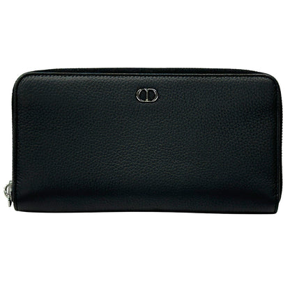 Dior ディオール ロングジップウォレット 長財布 CD Icon ブラック レザー メンズ 【中古】