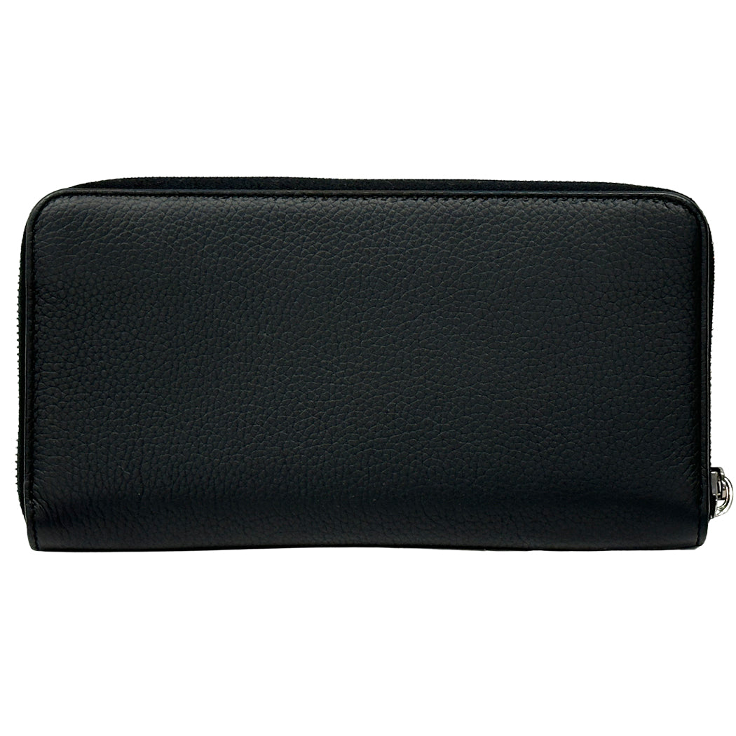 Dior ディオール ロングジップウォレット 長財布 CD Icon ブラック レザー メンズ 【中古】