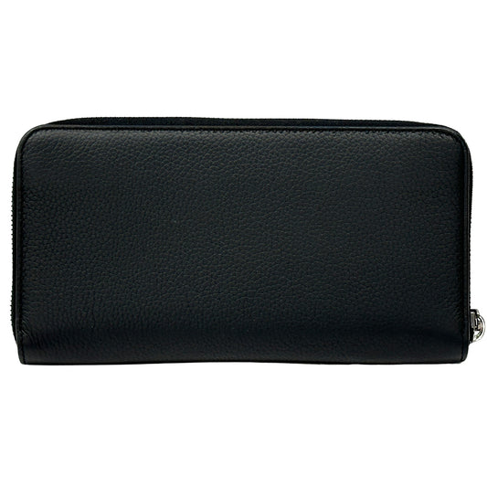 Dior ディオール ロングジップウォレット 長財布 CD Icon ブラック レザー メンズ 【中古】