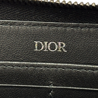 Dior ディオール ロングジップウォレット 長財布 CD Icon ブラック レザー メンズ 【中古】