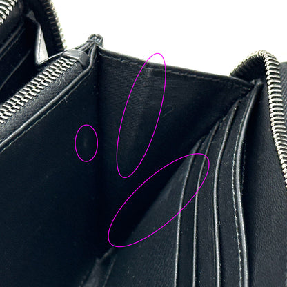 Dior ディオール ロングジップウォレット 長財布 CD Icon ブラック レザー メンズ 【中古】