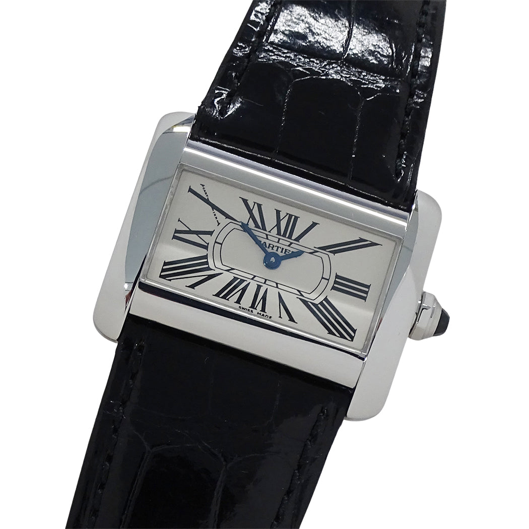 Cartier カルティエ タンク ディヴァン ミニ W6300255 レディース 腕時計 ステンレス レザー 磨き済み【中古】