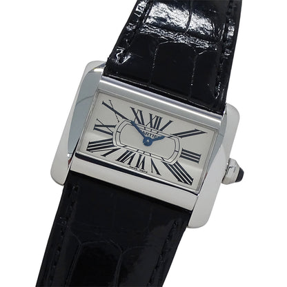 Cartier カルティエ タンク ディヴァン ミニ W6300255 レディース 腕時計 ステンレス レザー 磨き済み【中古】