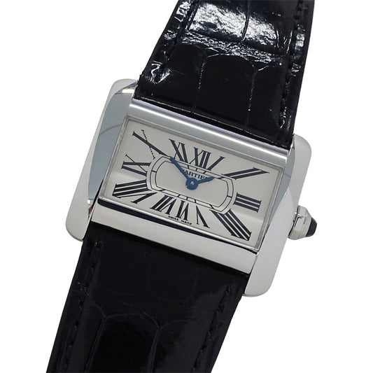 Cartier カルティエ タンク ディヴァン ミニ W6300255 レディース 腕時計 ステンレス レザー 磨き済み【中古】