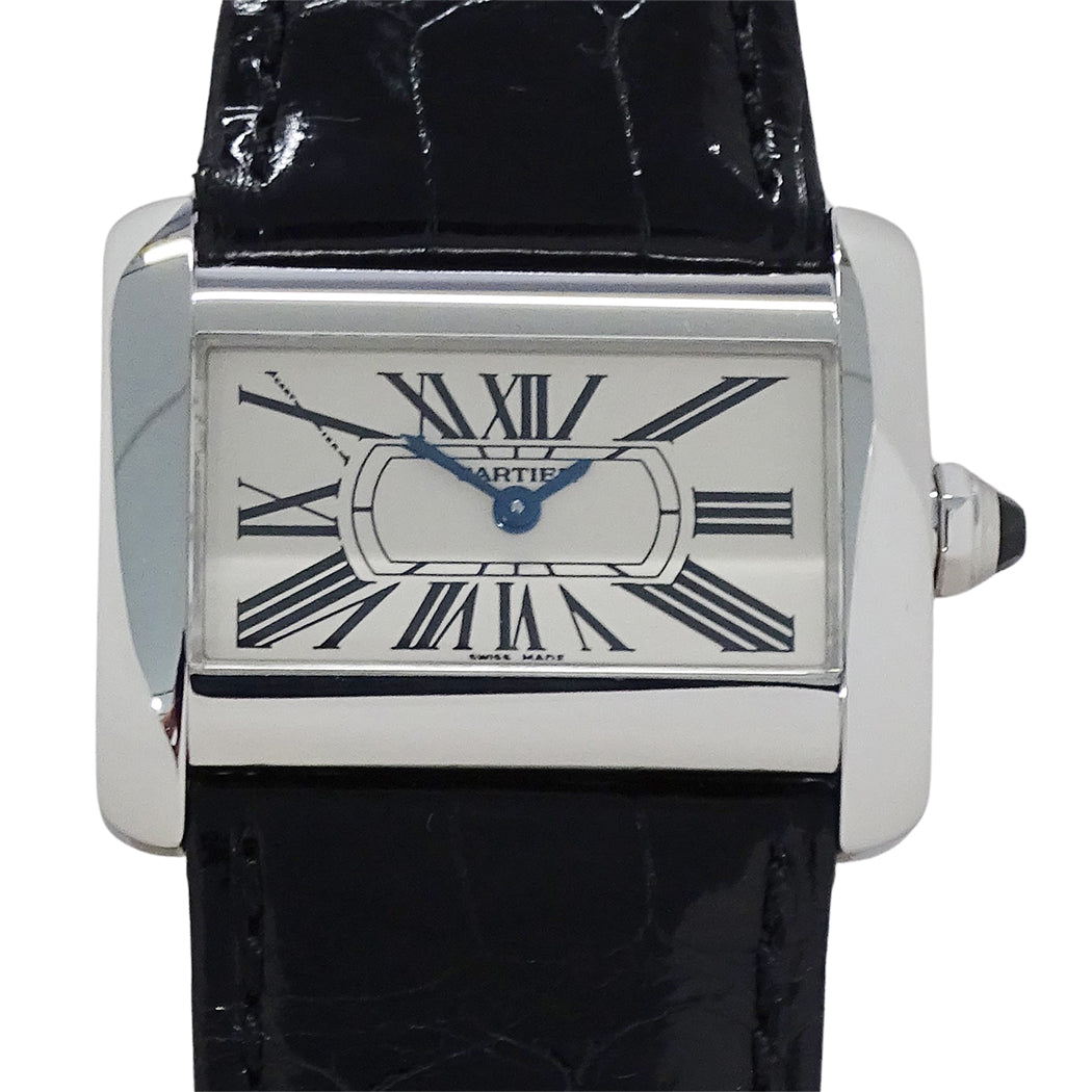 Cartier カルティエ タンク ディヴァン ミニ W6300255 レディース 腕時計 ステンレス レザー 磨き済み【中古】