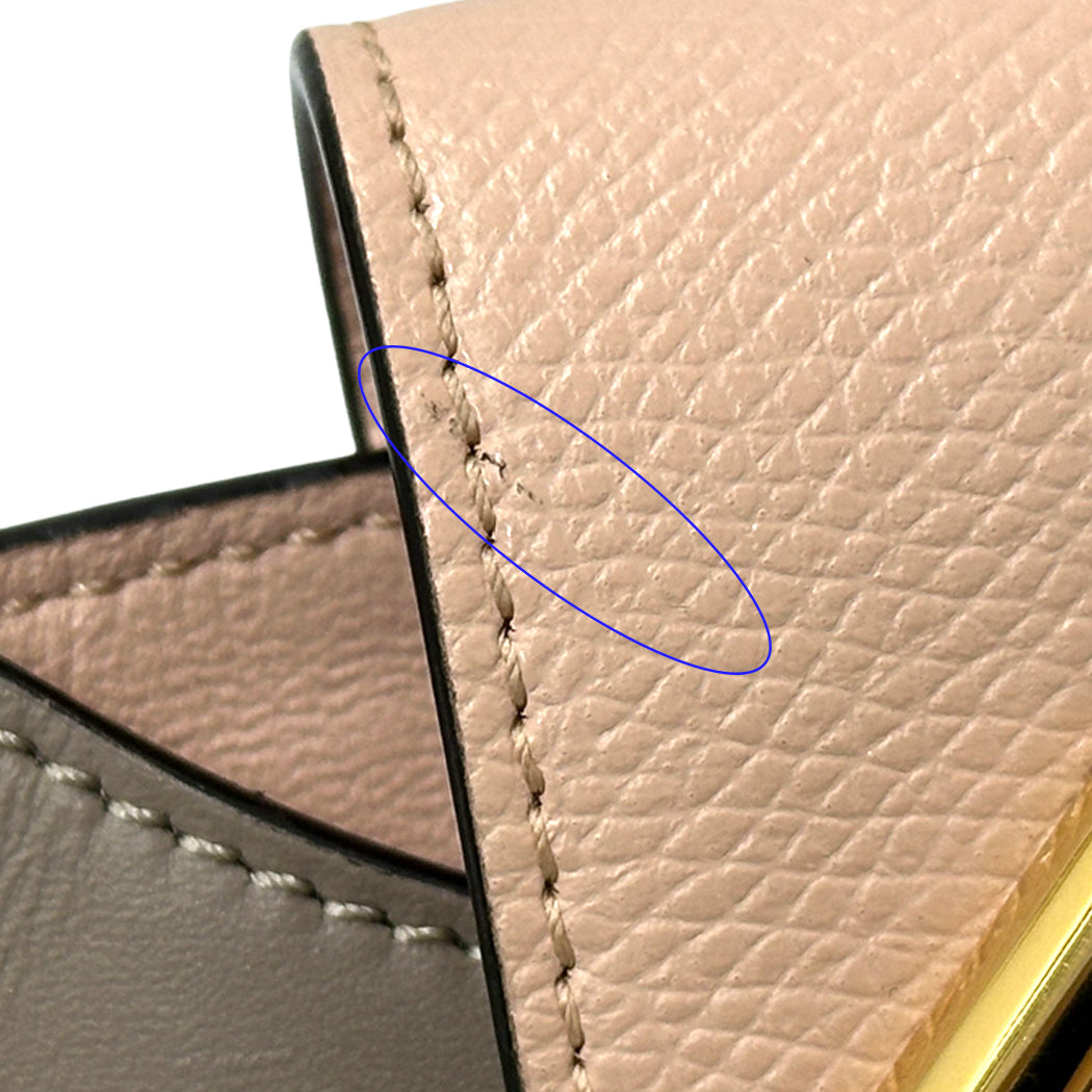 FENDI フェンディ フォンポーチ ショルダーバッグ FFダイヤモンド グレージュ ピンク レザー レディース 【中古】
