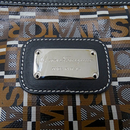 Ferragamo フェラガモ トートバッグ ブラウン コーティングキャンバス レディース 【中古】