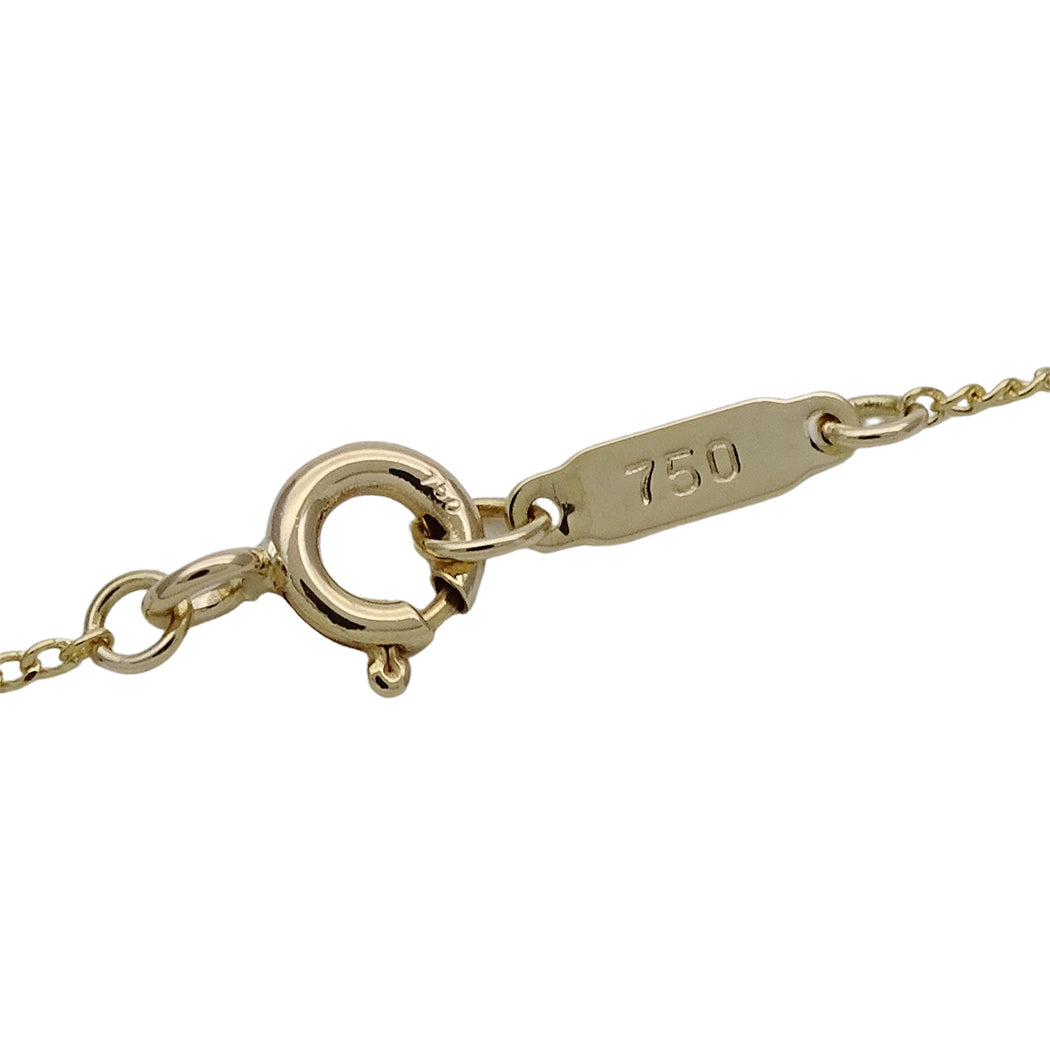 TIFFANY&Co. ティファニー オープンリーフ ハート ネックレス 750YG 1Pダイヤモンド レディース 磨き済み【中古】