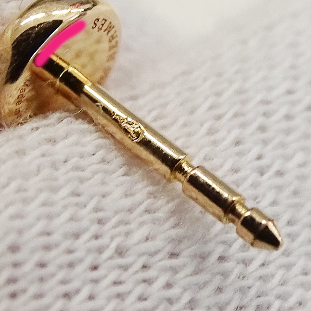 HERMES エルメス ガンバード ピアス 750PG ダイヤモンド レディース 磨き済み【中古】