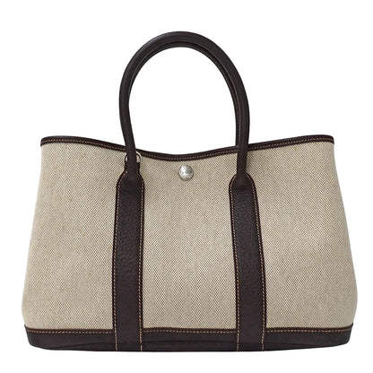 HERMES エルメス ガーデンパーティ TPM 2wayバッグ ブラウン シルバー金具 トワルアッシュ レディース □I刻印 【中古】