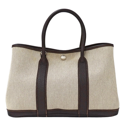 HERMES エルメス ガーデンパーティ TPM 2wayバッグ ブラウン シルバー金具 トワルアッシュ レディース □I刻印 【中古】