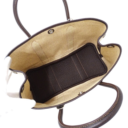 HERMES エルメス ガーデンパーティ TPM 2wayバッグ ブラウン シルバー金具 トワルアッシュ レディース □I刻印 【中古】
