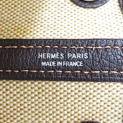 HERMES エルメス ガーデンパーティ TPM 2wayバッグ ブラウン シルバー金具 トワルアッシュ レディース □I刻印 【中古】