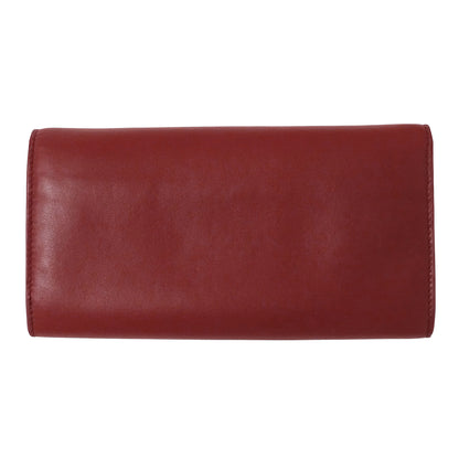 BOTTEGAVENETA ボッテガ・ヴェネタ 長財布 レッド ピンク レザー レディース 【中古】