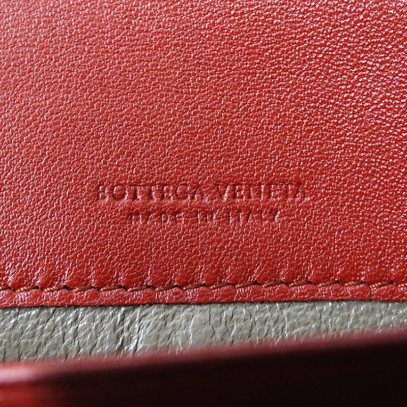 BOTTEGAVENETA ボッテガ・ヴェネタ 長財布 レッド ピンク レザー レディース 【中古】