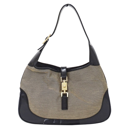 GUCCI グッチ ショルダーバッグ ジャッキー ベージュ ブラック 001・3306 キャンバス レディース 【中古】
