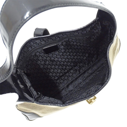 GUCCI グッチ ショルダーバッグ ジャッキー ベージュ ブラック 001・3306 キャンバス レディース 【中古】