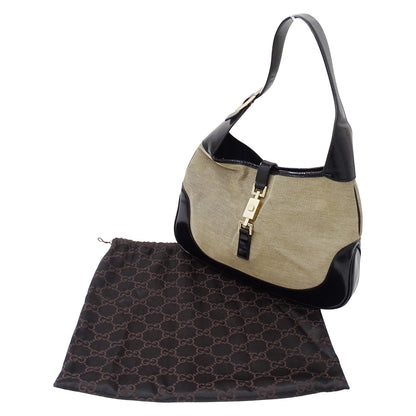 GUCCI グッチ ショルダーバッグ ジャッキー ベージュ ブラック 001・3306 キャンバス レディース 【中古】