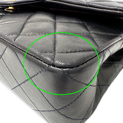 CHANEL シャネル ショルダーバッグ マトラッセ 25 ブラック ゴールド金具 ラムスキン レディース 【中古】