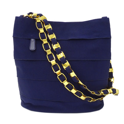Ferragamo フェラガモ ショルダーバッグ ヴァラ パープル 紺 ナイロン レディース 【中古】