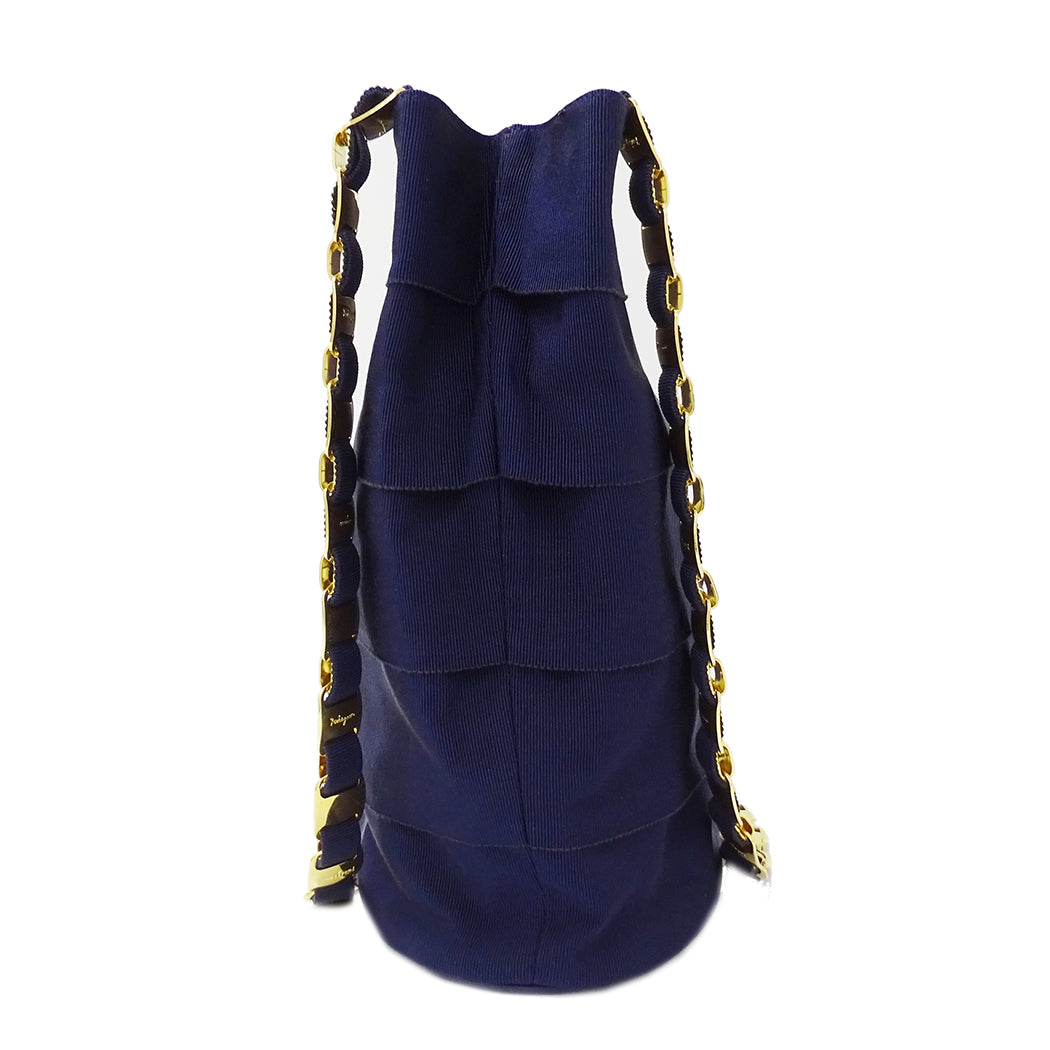 Ferragamo フェラガモ ショルダーバッグ ヴァラ パープル 紺 ナイロン レディース 【中古】