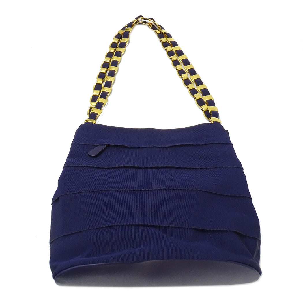 Ferragamo フェラガモ ショルダーバッグ ヴァラ パープル 紺 ナイロン レディース 【中古】