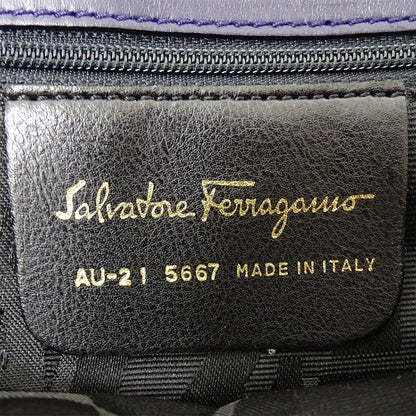 Ferragamo フェラガモ ショルダーバッグ ヴァラ パープル 紺 ナイロン レディース 【中古】