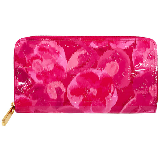 LOUIS VUITTON ルイ・ヴィトン ジッピーウォレット 長財布 モノグラム イカットフラワー ローズアンディアン ピンク M90019 レディース メンズ 【中古】