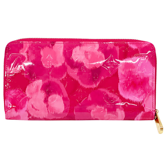 LOUIS VUITTON ルイ・ヴィトン ジッピーウォレット 長財布 モノグラム イカットフラワー ローズアンディアン ピンク M90019 レディース メンズ 【中古】