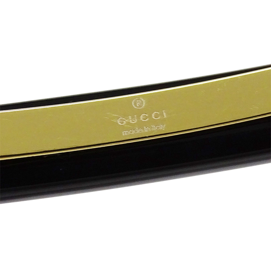 GUCCI グッチ ヘアアクセサリー ヘアピン 髪留め レジン クリスタル ブラック ゴールド レディース 【中古】