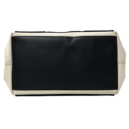 BALENCIAGA バレンシアガ ネイビーカバスS ハンドバッグ ホワイト ブラック 339933 キャンバス レディース 【中古】