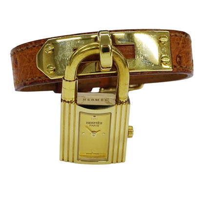 HERMES エルメス ケリーウォッチ KE1.201 レディース 腕時計 クオーツ QZ GP レザー 〇Ｙ【中古】