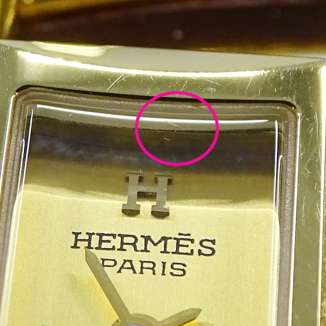 HERMES エルメス ケリーウォッチ KE1.201 レディース 腕時計 クオーツ QZ GP レザー 〇Ｙ【中古】