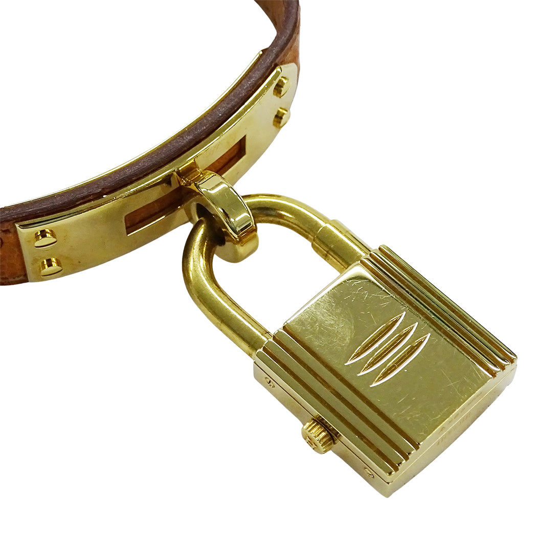 HERMES エルメス ケリーウォッチ KE1.201 レディース 腕時計 クオーツ QZ GP レザー 〇Ｙ【中古】