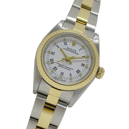 ROLEX ロレックス オイスターパーペチュアル 76193 K番 レディース 腕時計 自動巻き AT SS YG OH・磨き済み【中古】