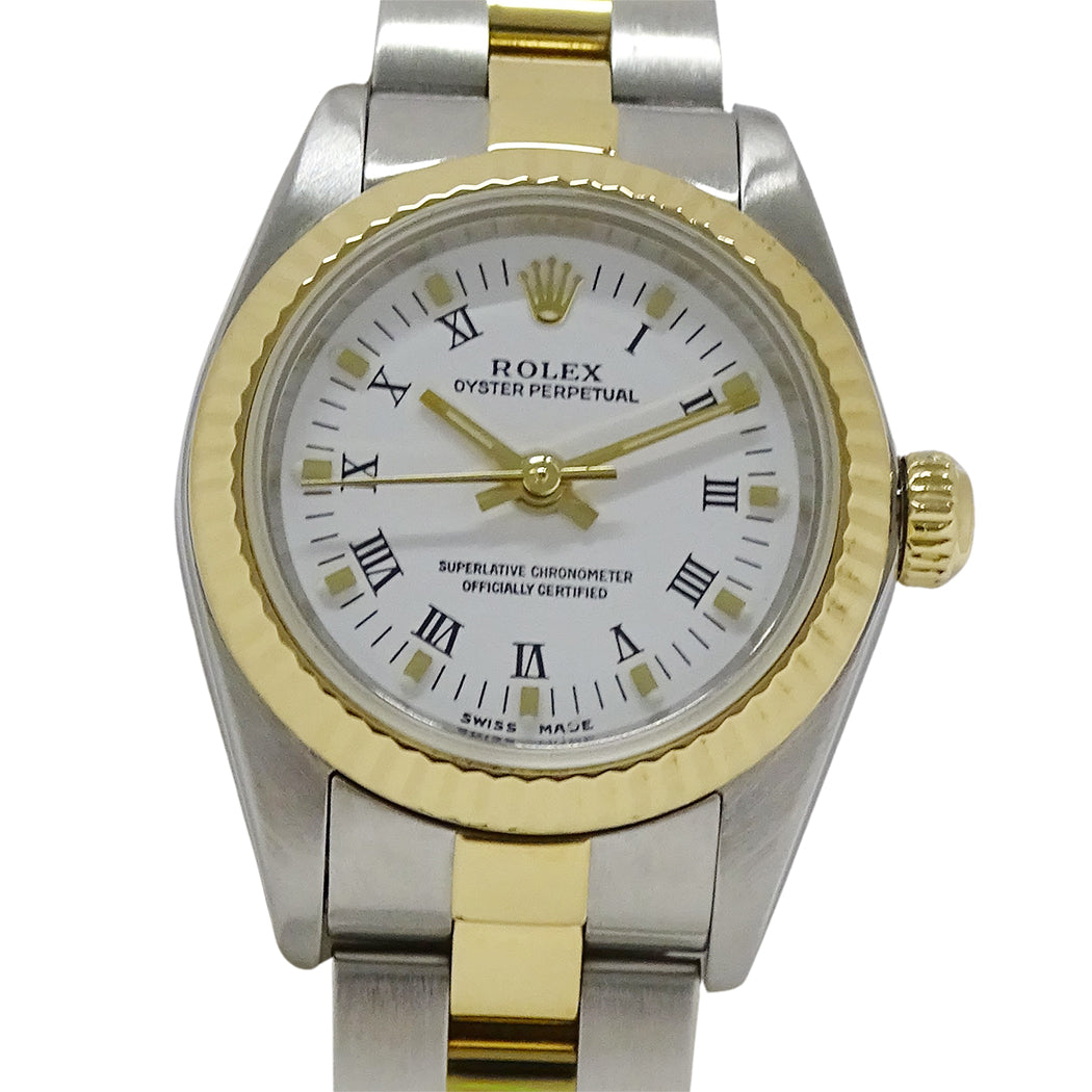 ROLEX ロレックス オイスターパーペチュアル 76193 K番 レディース 腕時計 自動巻き AT SS YG OH・磨き済み【中古】