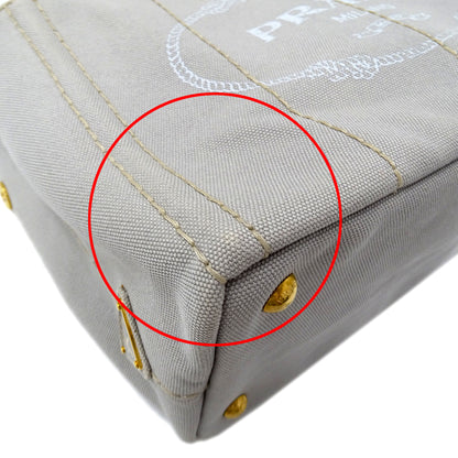 PRADA プラダ カナパ ミニ 2wayバッグ ライトグレー 1BG439 キャンバス レディース 【中古】