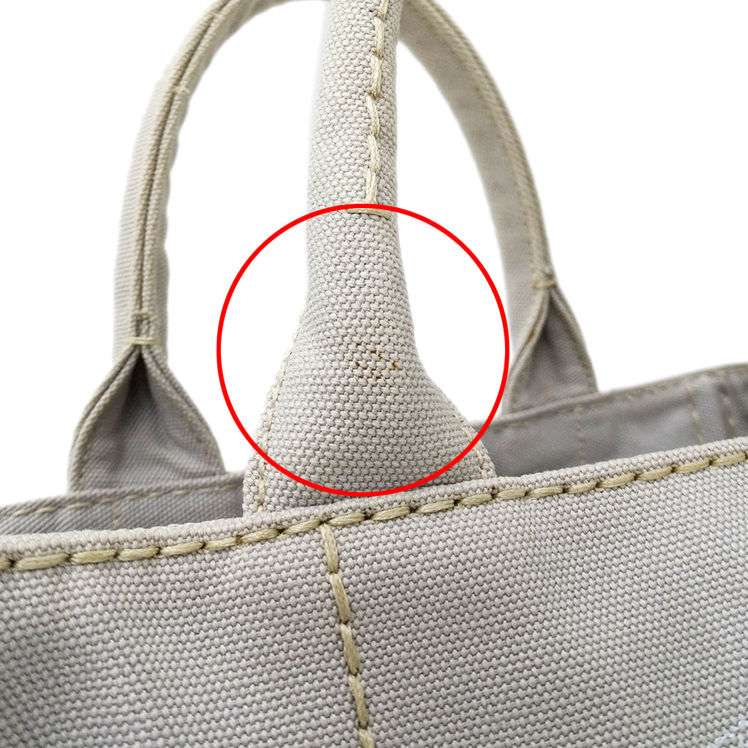 PRADA プラダ カナパ ミニ 2wayバッグ ライトグレー 1BG439 キャンバス レディース 【中古】