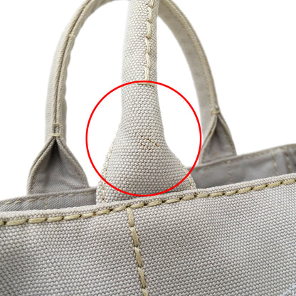 PRADA プラダ カナパ ミニ 2wayバッグ ライトグレー 1BG439 キャンバス レディース 【中古】
