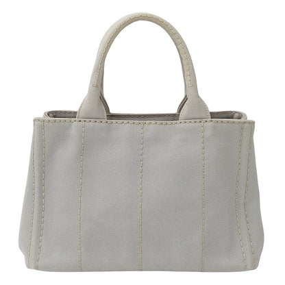 PRADA プラダ カナパ ミニ 2wayバッグ ライトグレー 1BG439 キャンバス レディース 【中古】