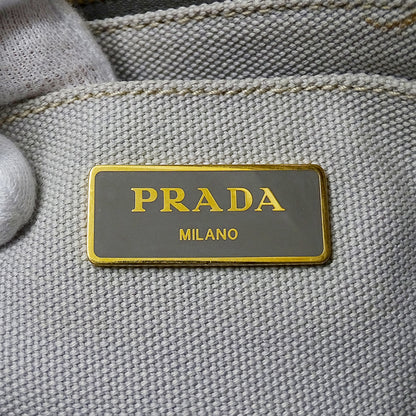 PRADA プラダ カナパ ミニ 2wayバッグ ライトグレー 1BG439 キャンバス レディース 【中古】
