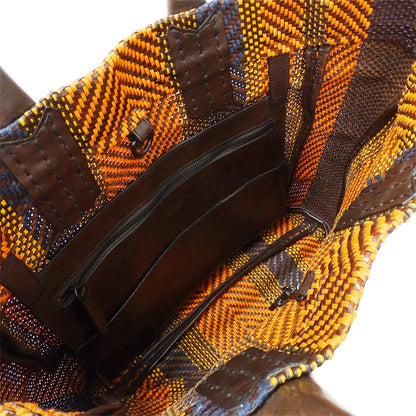 BURBERRY バーバリー トートバッグ プロ―サム ブラウン マルチカラー レザー レディース メンズ 【中古】