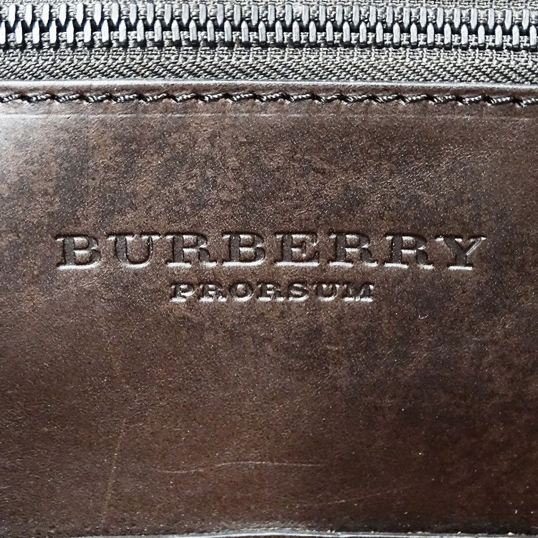 BURBERRY バーバリー トートバッグ プロ―サム ブラウン マルチカラー レザー レディース メンズ 【中古】