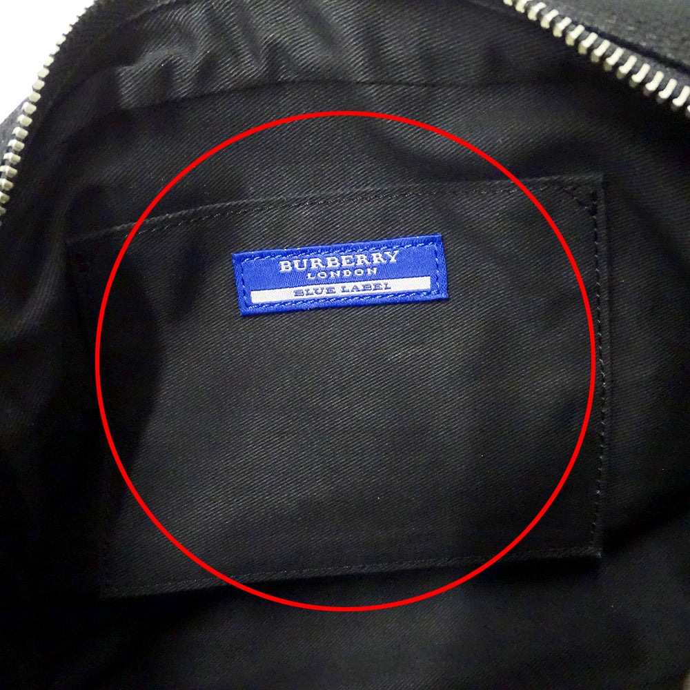 BURBERRY BLUE LABEL バーバリーブルーレーベル ショルダーバッグ ブラック キャンバス レディース 【中古】