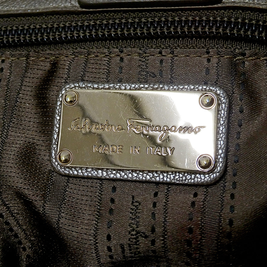 Ferragamo フェラガモ 2wayバッグ ヴァラ ゴールド レザー レディース 【中古】