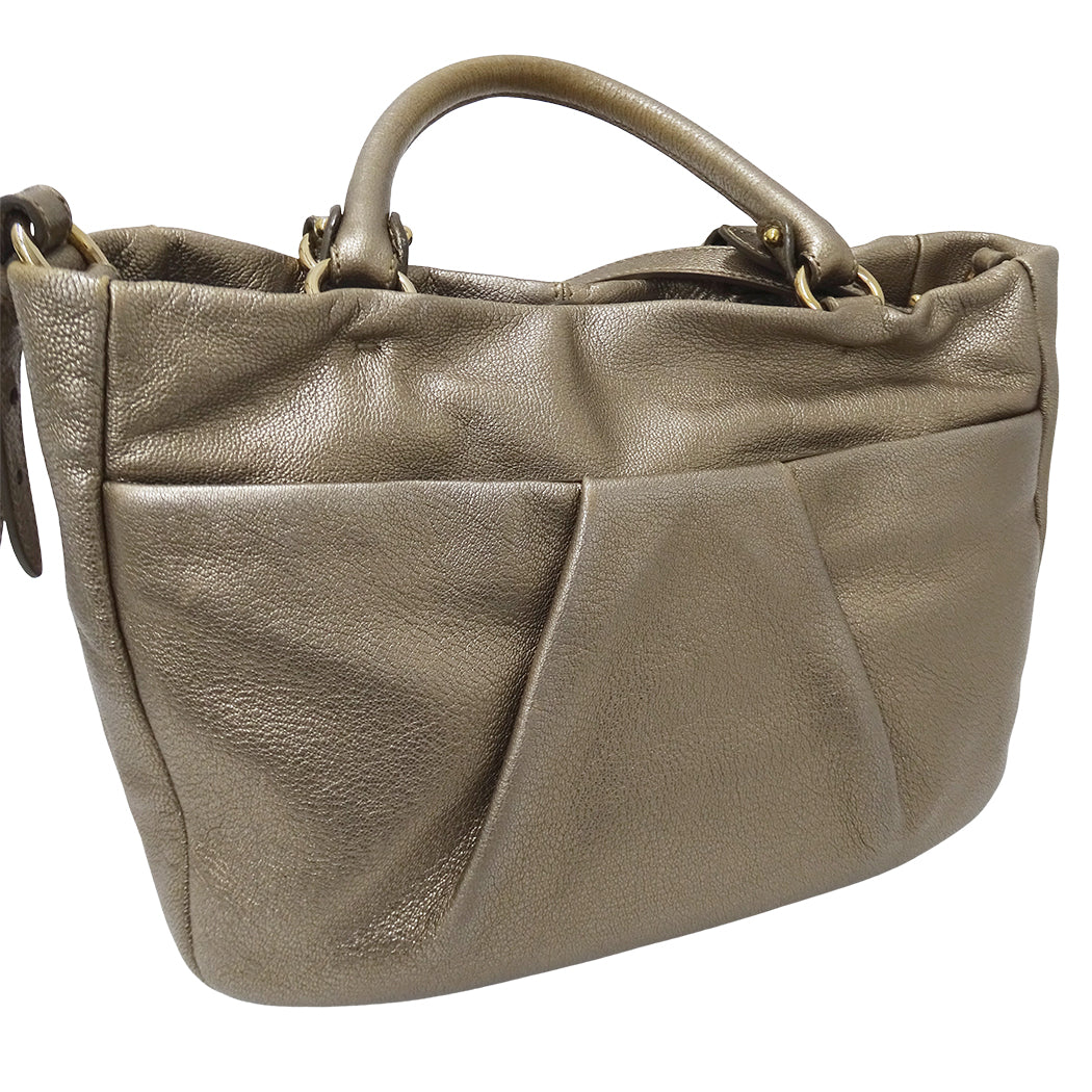 Ferragamo フェラガモ 2wayバッグ ヴァラ ゴールド レザー レディース 【中古】